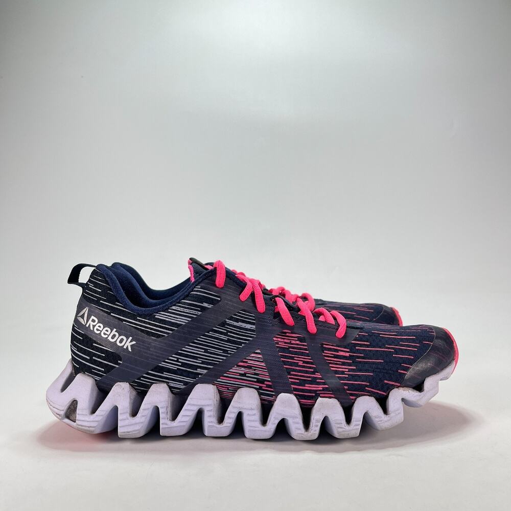 Reebok ZigTech ZigActiv Navy Pink Running Shoes BD2806 Women's Size 9